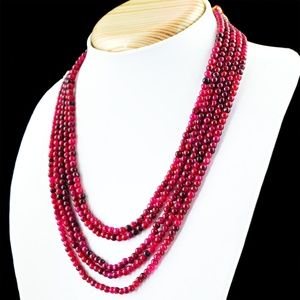 291.00 Cts Natural 5 Line Red Ruby Round